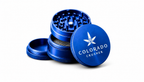 Colorado Crusher Leaf Design 4-Piece Herb Grinder in Blue - Aircraft-Grade Aluminum