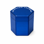 Colorado Crusher Hexagon Design 4-Piece Herb Grinder in Blue - Aircraft-Grade Aluminum