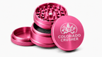 Colorado Crusher 4-Piece Grinder in Pink - Leaf Design, Aircraft-Grade Aluminum