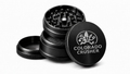 Colorado Crusher 4-Piece Grinder in Black - Leaf Design, Aircraft-Grade Aluminum